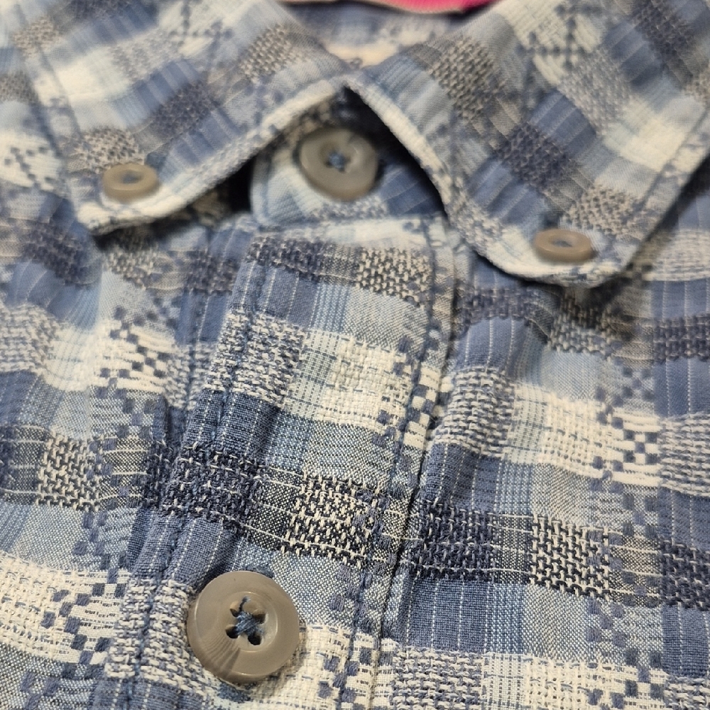 Tommy Bahama XXL Blue and White Casual Button Down Short Sleeve Shirt - Picture 14 of 15